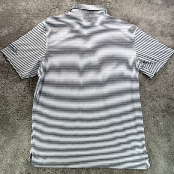 Vineyard Vines Polo Shirt Men’s M Gray Blue Stripe On-The-Go Sankaty Performance - Picture 3 of 11